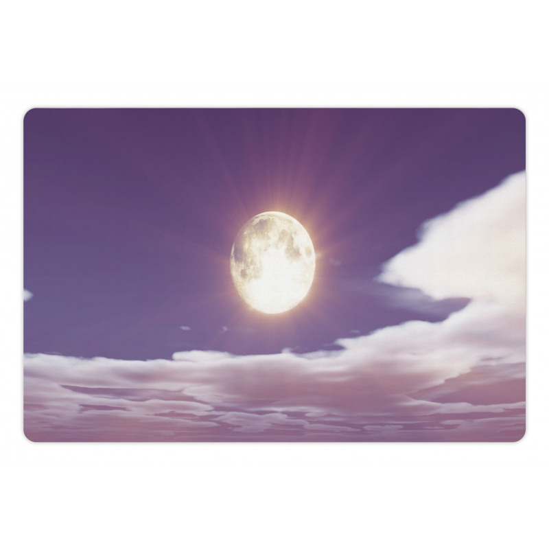 Dramatic Moon and Clouds Pet Mat