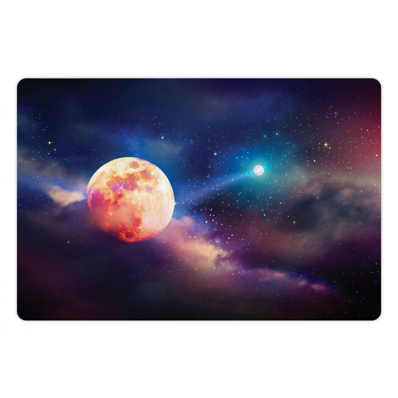 Cosmic Scene with Planets Pet Mat