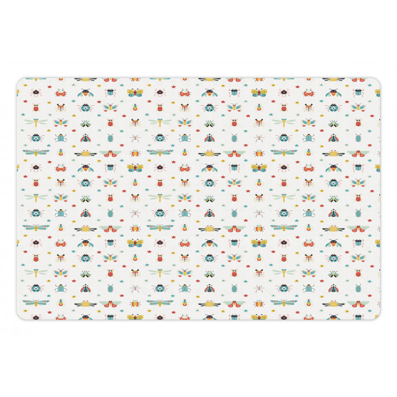 Colorful Various Bugs Stars Pet Mat