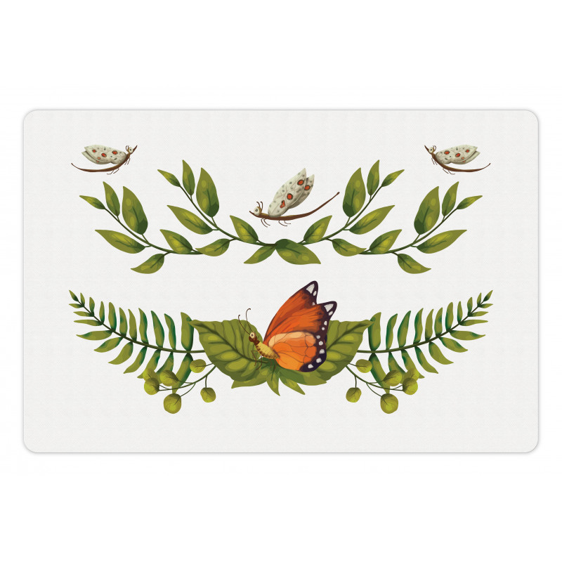 Leafy Branches Butterflies Pet Mat