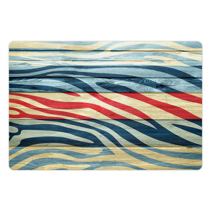 Country Zebra on Wood Pet Mat