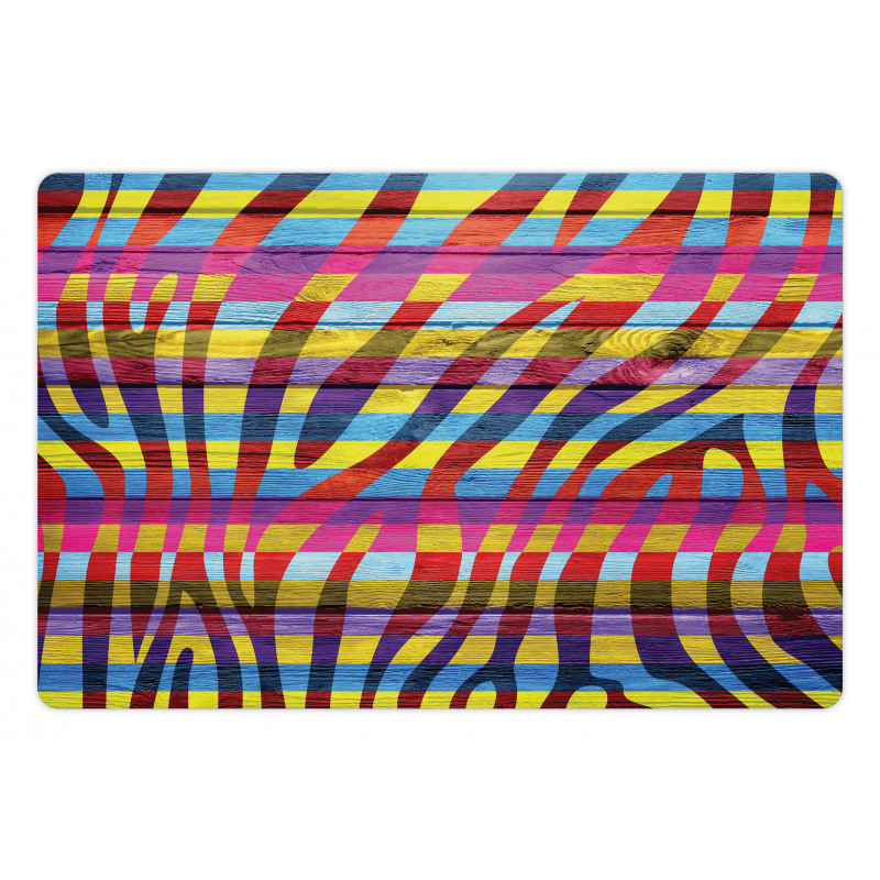 Vibrant Curvy Lines Pet Mat