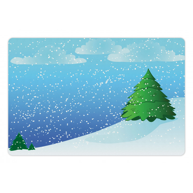 Snow Pouring onto Trees Pet Mat