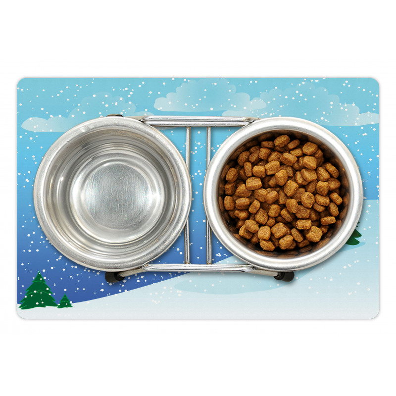 Snow Pouring onto Trees Pet Mat