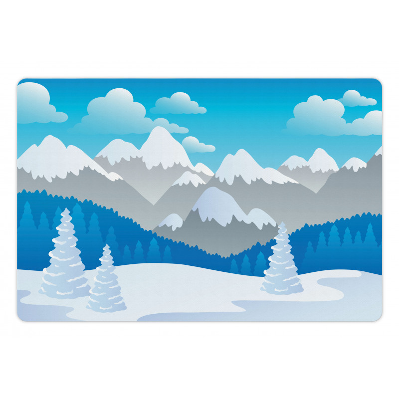 Snow-Capped Mountains Pet Mat