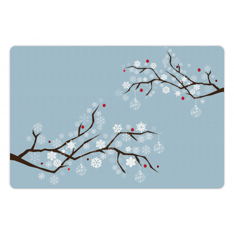 Snowflakes on Branches Pet Mat