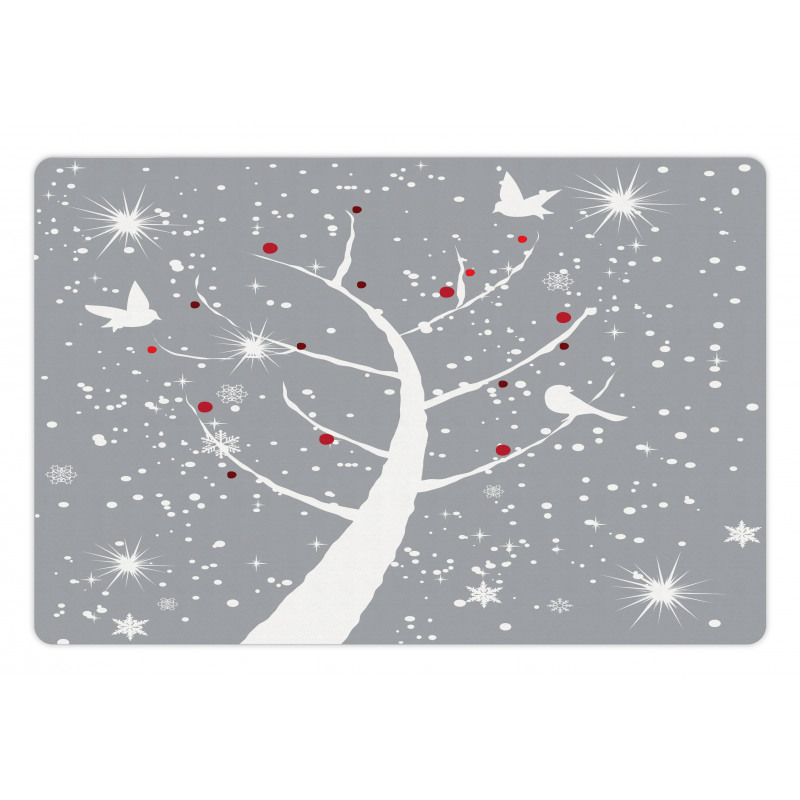 Red Berries and Birds Pet Mat