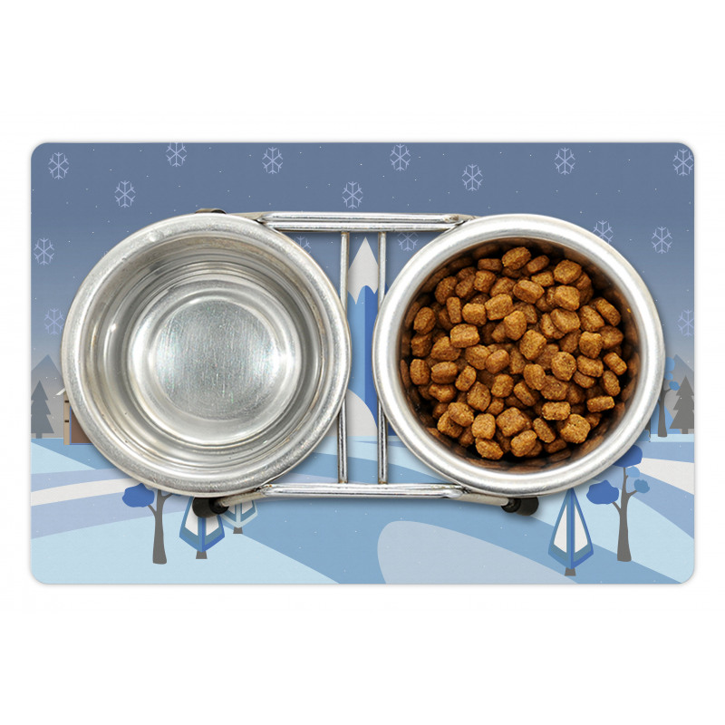 Wintry Outdoors Houses Pet Mat