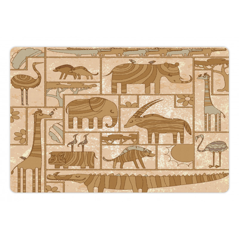 Historical Grunge Animals Pet Mat