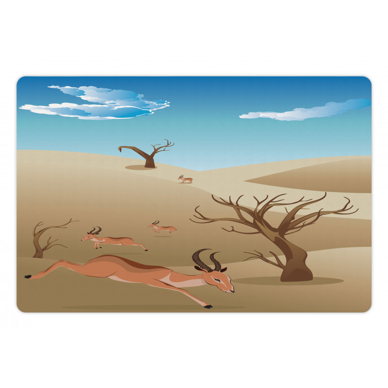 Animals and Bare Trees Pet Mat