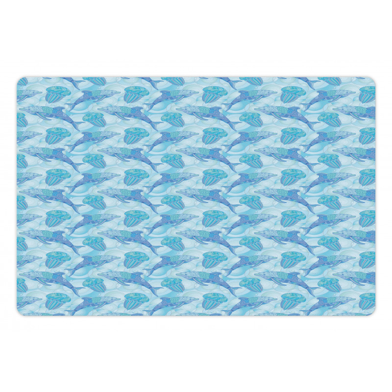 Dolphins Abstract Rounds Pet Mat