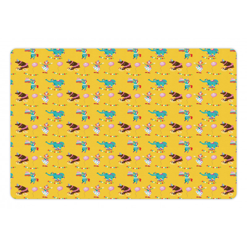 Birthday Party Circus Animals Pet Mat