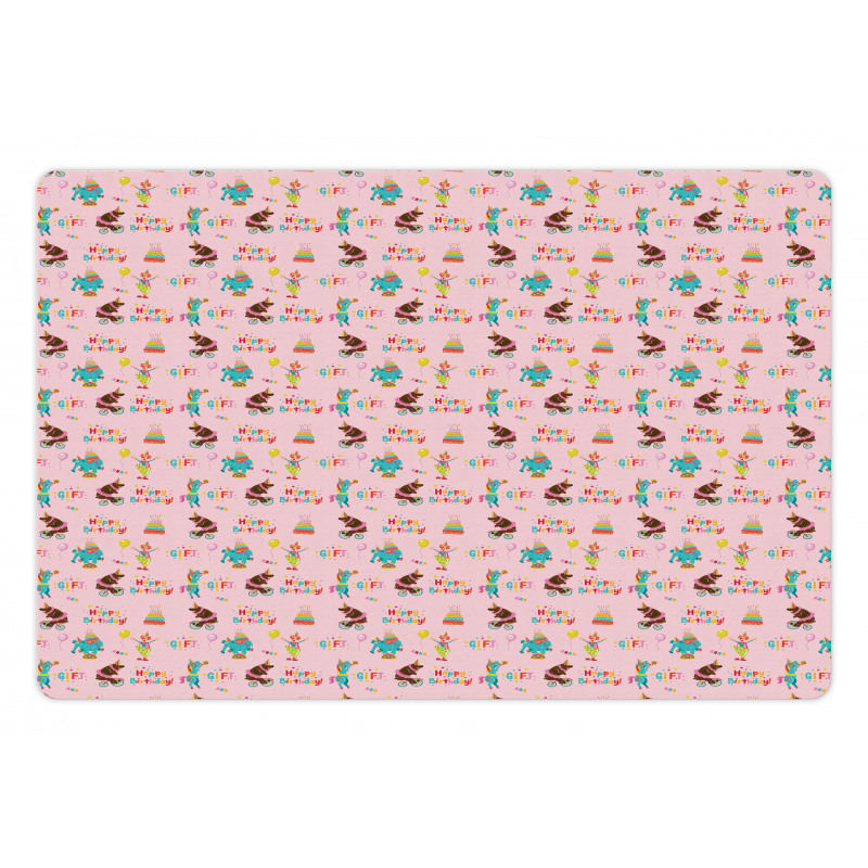 Happy Birthday Animals Fun Pet Mat