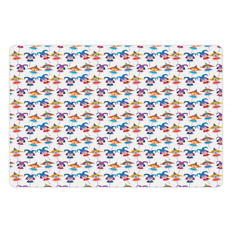 Carnival Women Faces Pattern Pet Mat