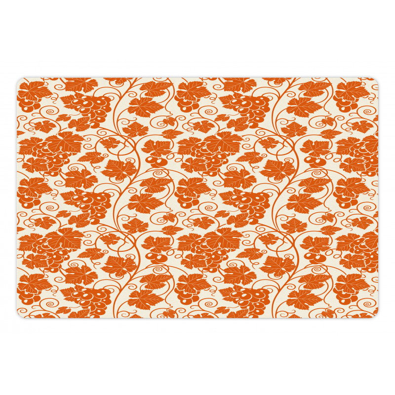 Monochrome Grape Leaves Art Pet Mat