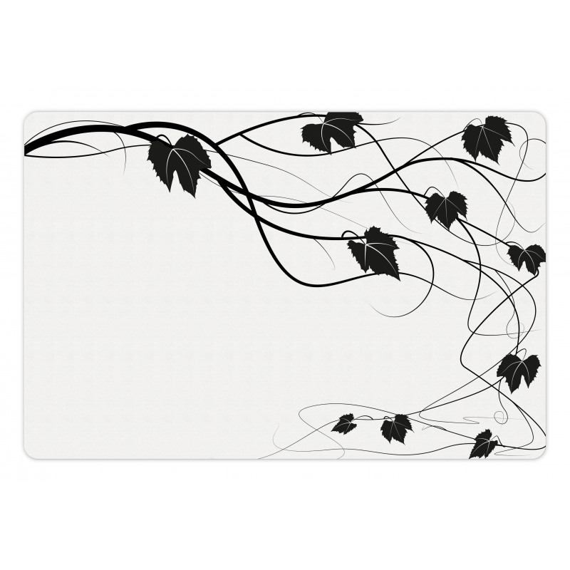 Monotone Abstract Leaves Art Pet Mat