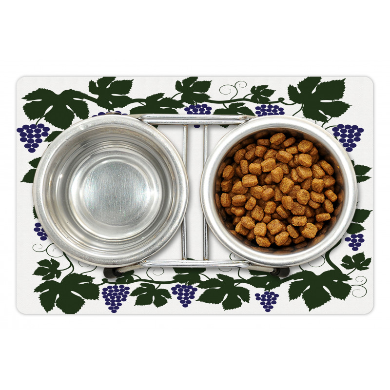 Grape Leaves Frame Graphic Pet Mat