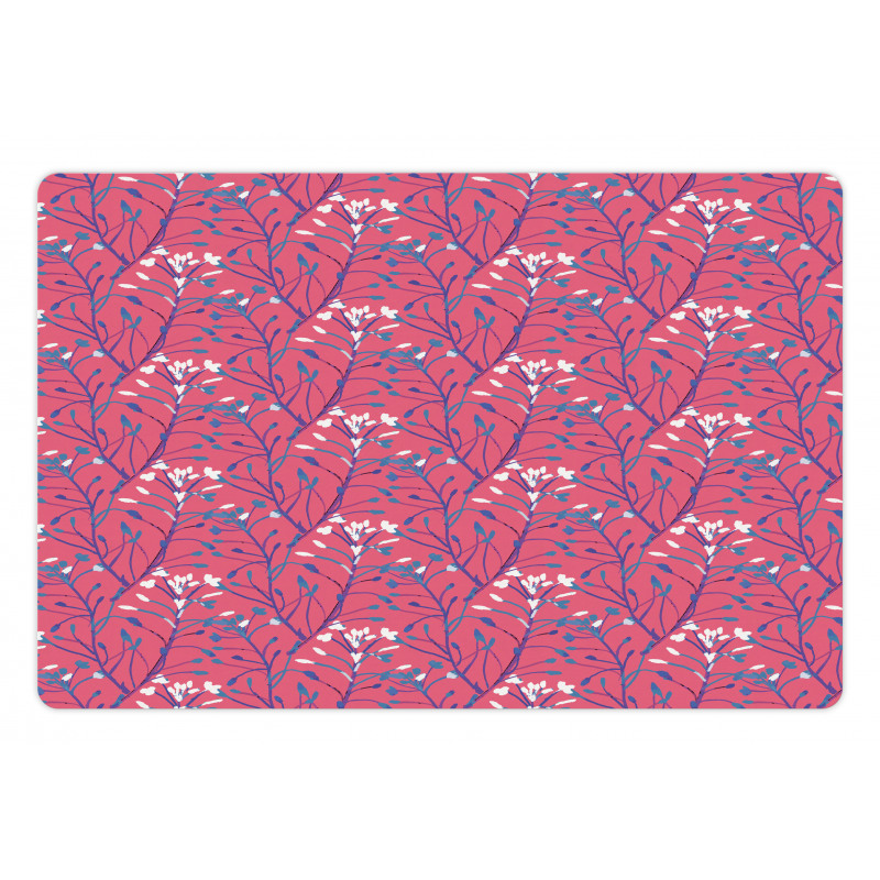 Branches Leaves Flowers Art Pet Mat