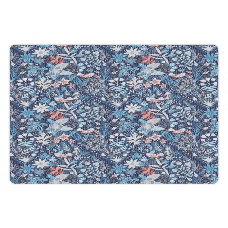 Oriental Petals on Stripes Pet Mat