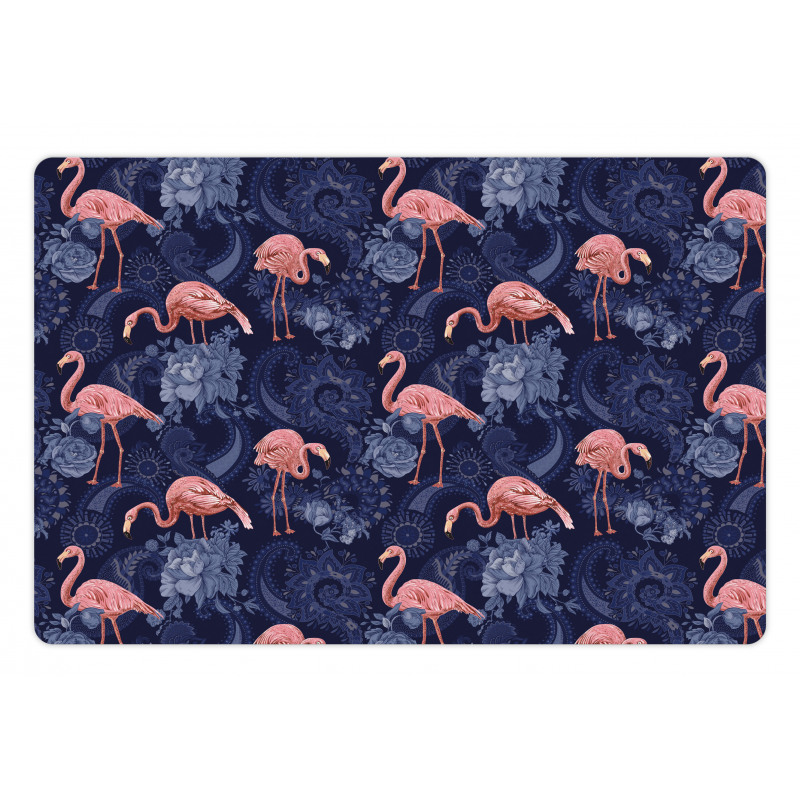 Exotic Floral Flamingos Pet Mat