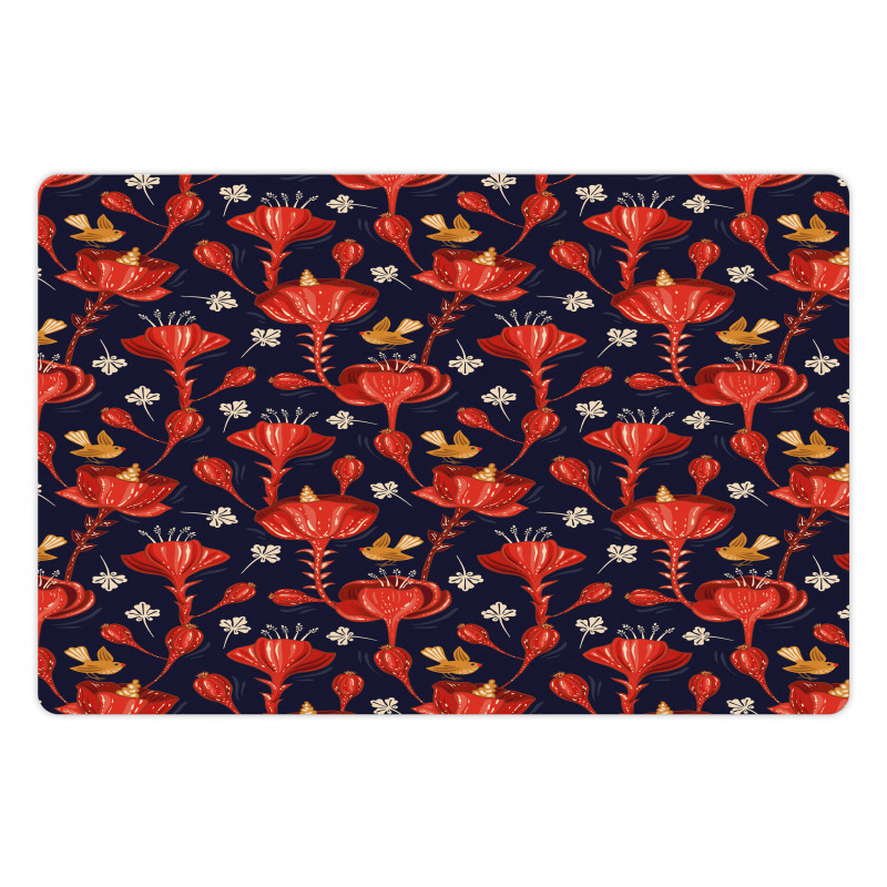 Blooming Flowers and Birds Pet Mat