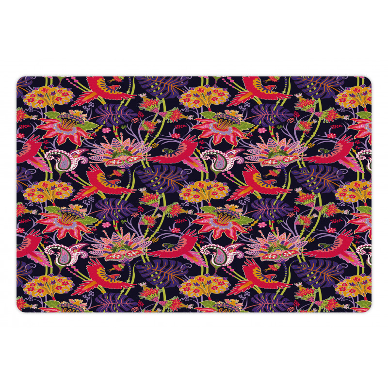 Floral Jungle Illustration Pet Mat