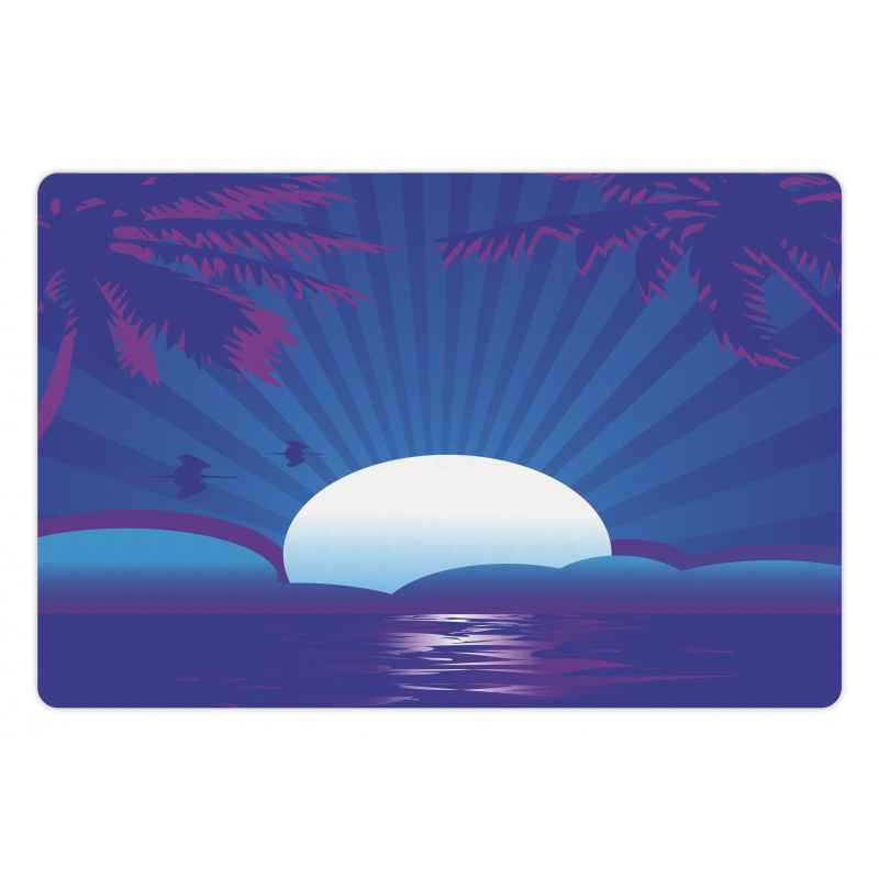 Exotic Summer Time Scene Pet Mat