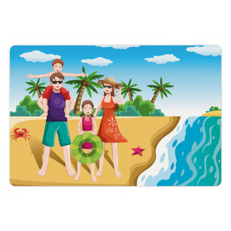 Happy Family on the Beach Pet Mat