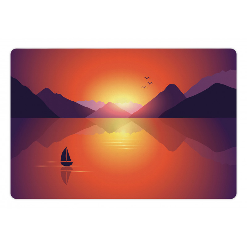 Lonely Sailboat at Sunset Pet Mat