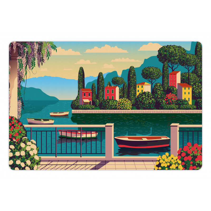 Mediterranean Romantic Scene Pet Mat