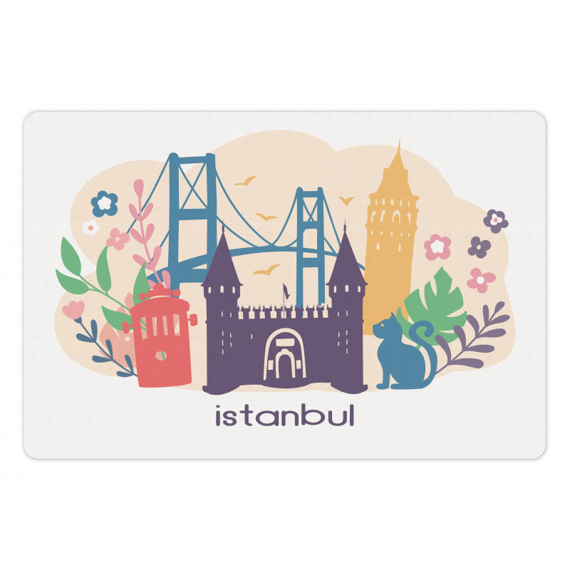 Floral Istanbul Landmarks Pet Mat