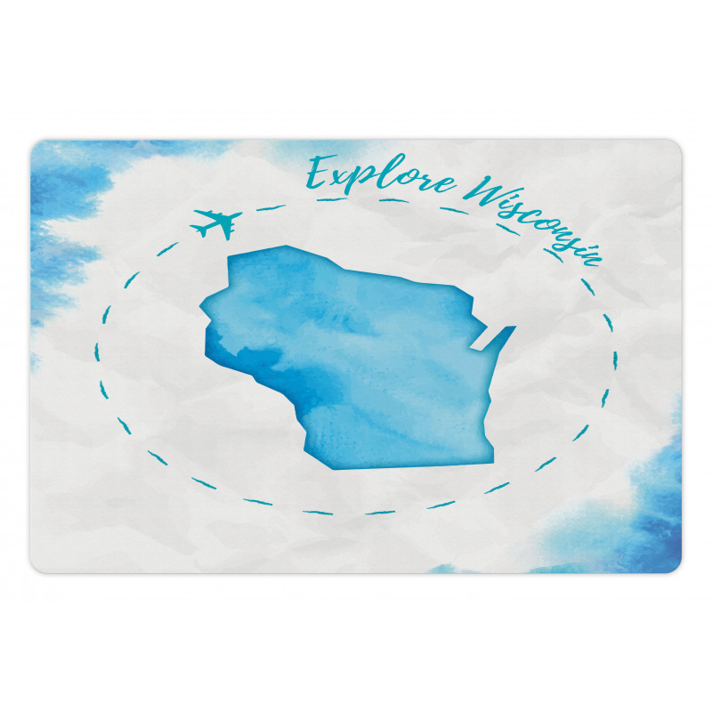 Explore Wisconsin Map Design Pet Mat