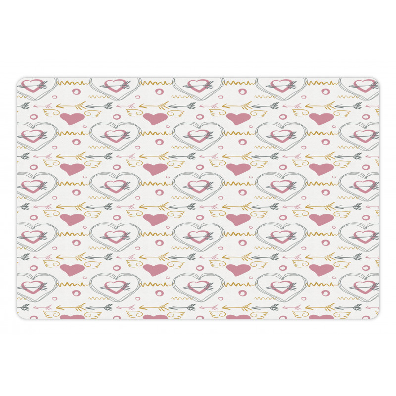 Hearts with Wings Zigzags Pet Mat