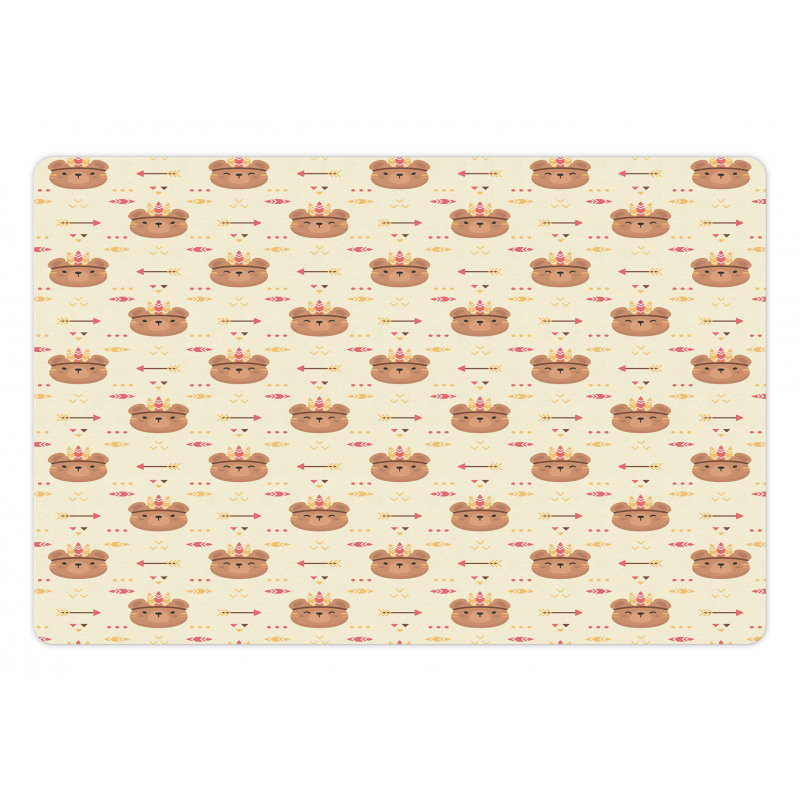 Tribal Bear Heads Pet Mat