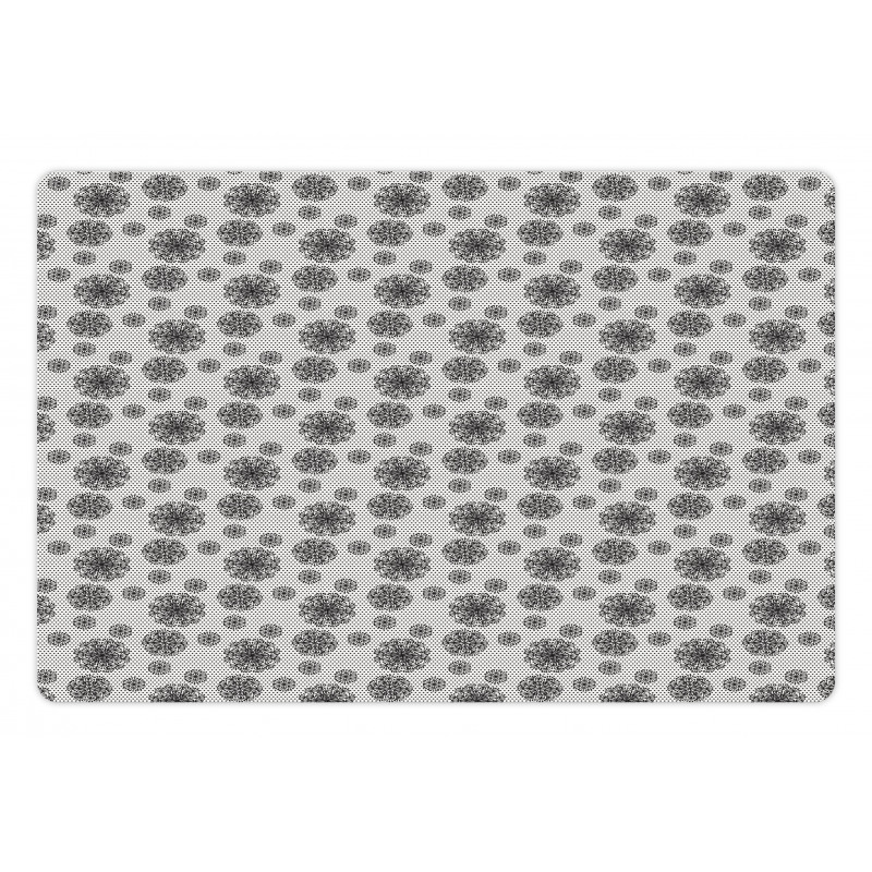 Botany Motif Polka Dots Pet Mat