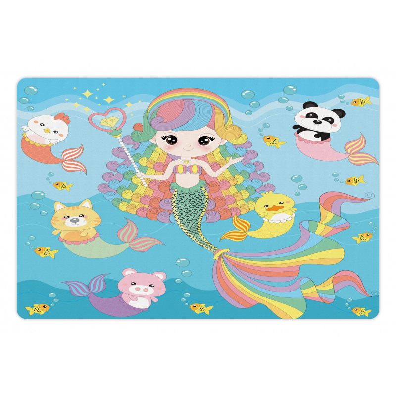 Funky Underwater Characters Pet Mat