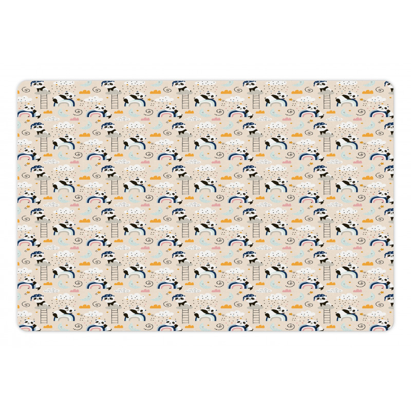 Sleeping Pandas and Rainbows Pet Mat