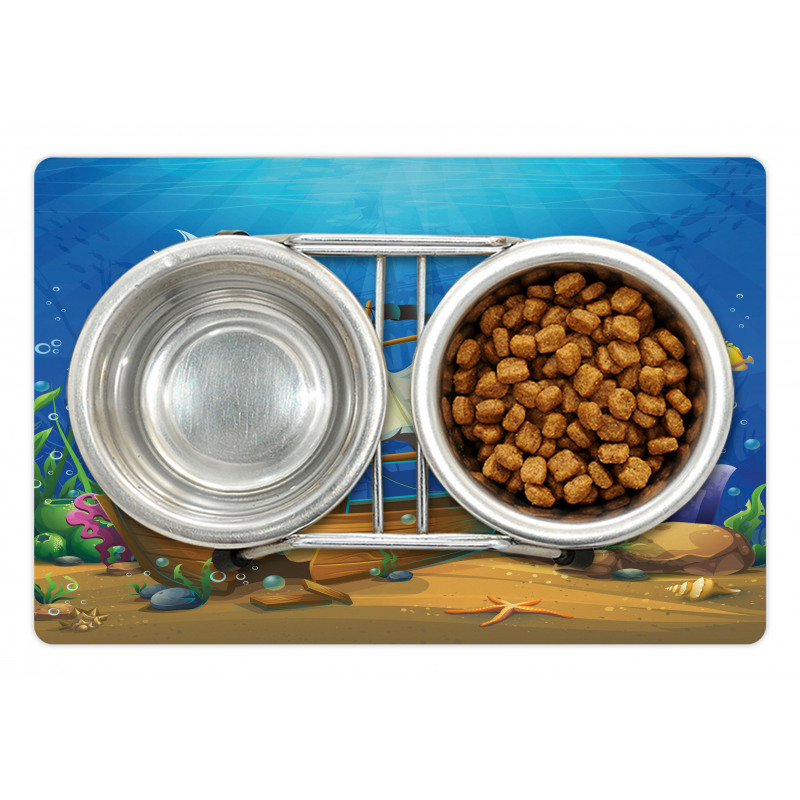 Undersea World Ship Wreck Pet Mat