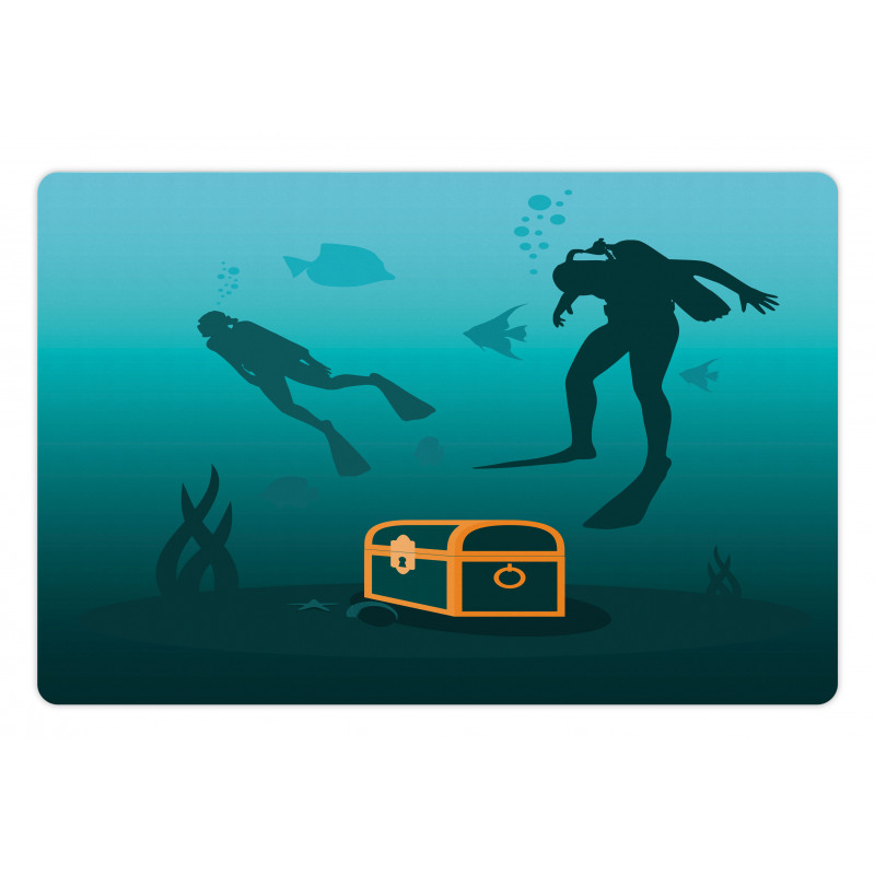 Divers and Sunken Ship Pet Mat