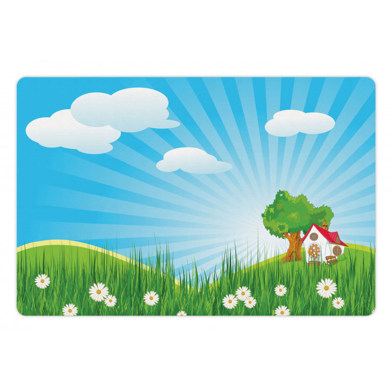 House on a Hill Pet Mat