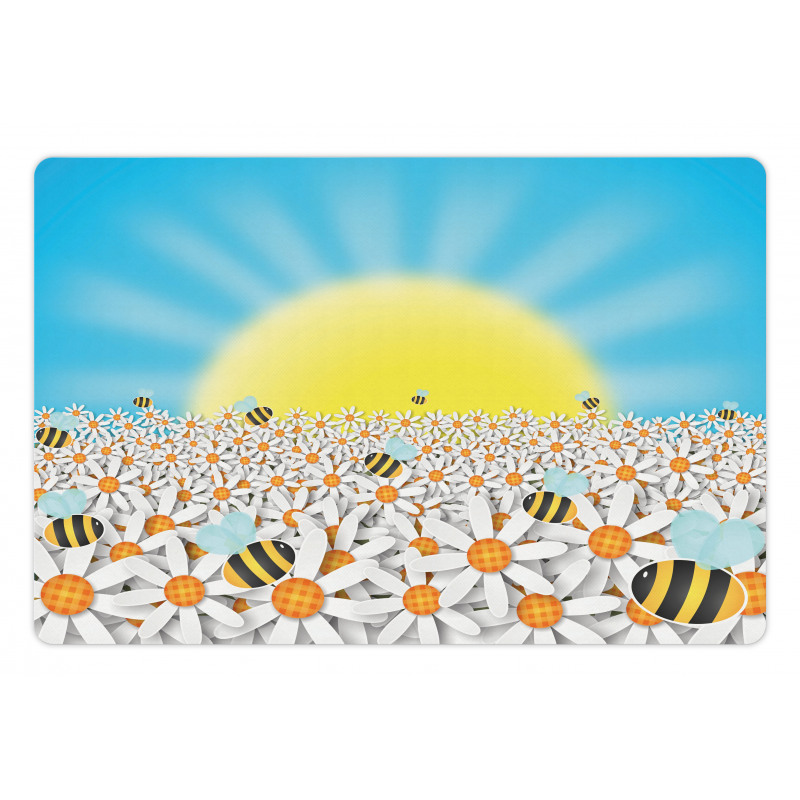 Daisies and Bees Pet Mat