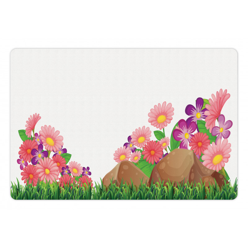 Flowers on Grass Pet Mat