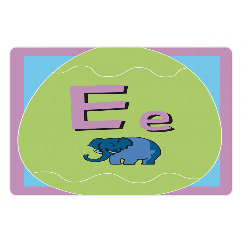 Animal and Letter E in Egg Pet Mat