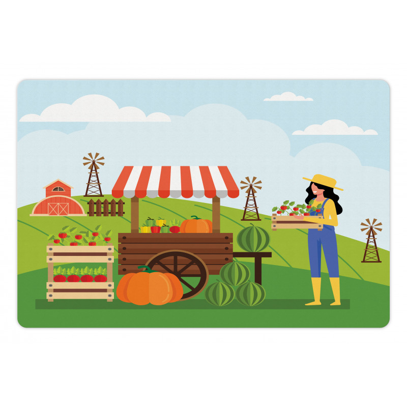 Farmer Selling Products Pet Mat