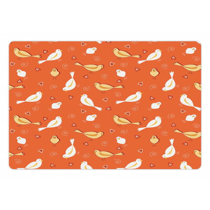 Birds with Heart Shapes Pet Mat