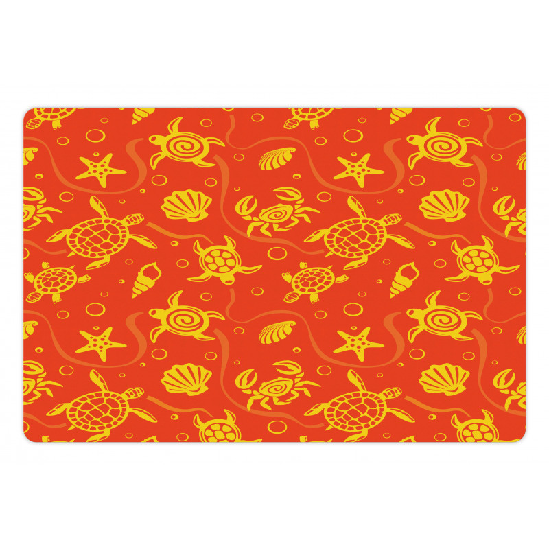 Yellow Turtles Crabs Pet Mat