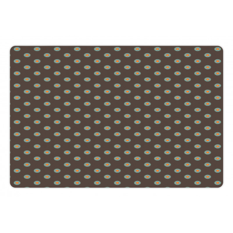 Simple Retro Flowers Pet Mat