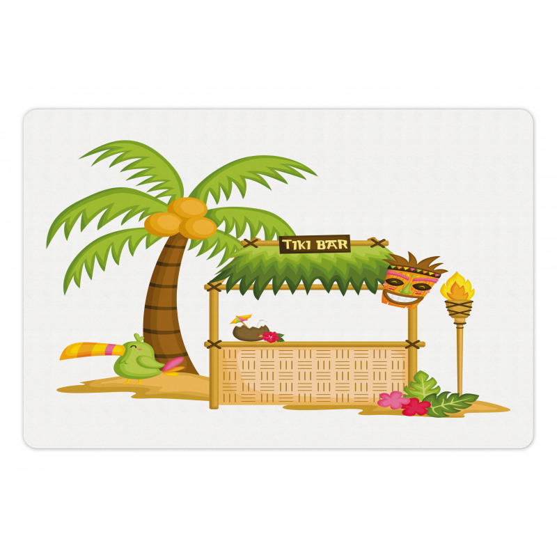 Tropical Concept Tiki Bar Fun Pet Mat