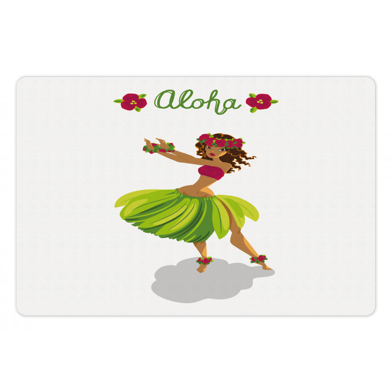 Hula Dancer Girl Aloha Wording Pet Mat