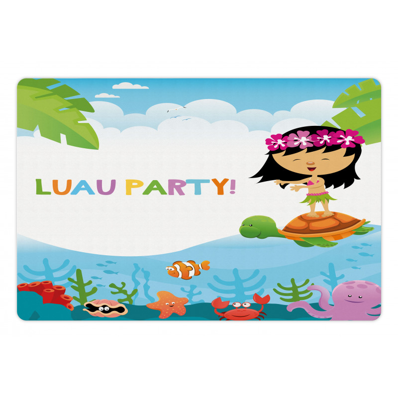 Hula Girl on a Turtle Pet Mat